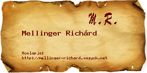 Mellinger Richárd névjegykártya